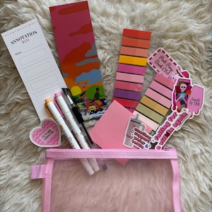 Pink Book Annotation Kit | Book Tabs | Book Box | Blind date with a book | Book lover gift box | Sticky notes holder | Mystery Book