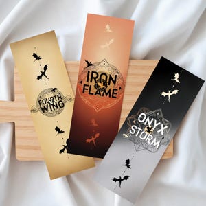 Empyrean Series Bookmark Bundle With Quotes | Romantasy | Rebecca Yarros | Bookish gift | Booktok Merch | Fourth Wing Iron Flame Onyx Storm