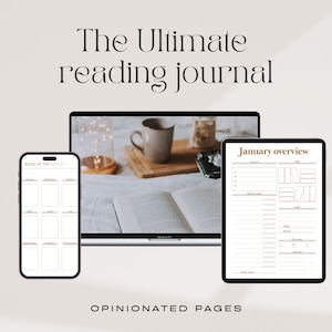 Digital Reading Journal | Book reviews |  Reading log | Undated Reading Tracker | Goodnotes |  Notability | Hyperlinked | Book awards | TBR