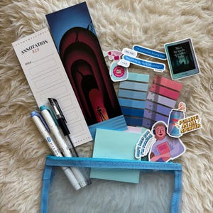 Blue Book Annotation Kit | Book Tabs | Book Box | Blind date with a book | Book lover gift box | Sticky notes holder | Mystery Book