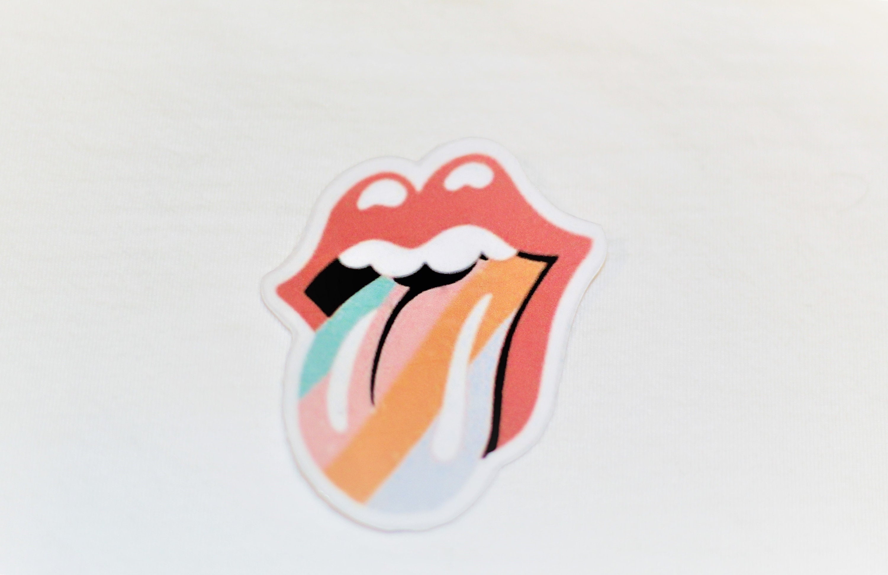 Waterproof Rolling Stones logo vinyl sticker aesthetic colors Etsy