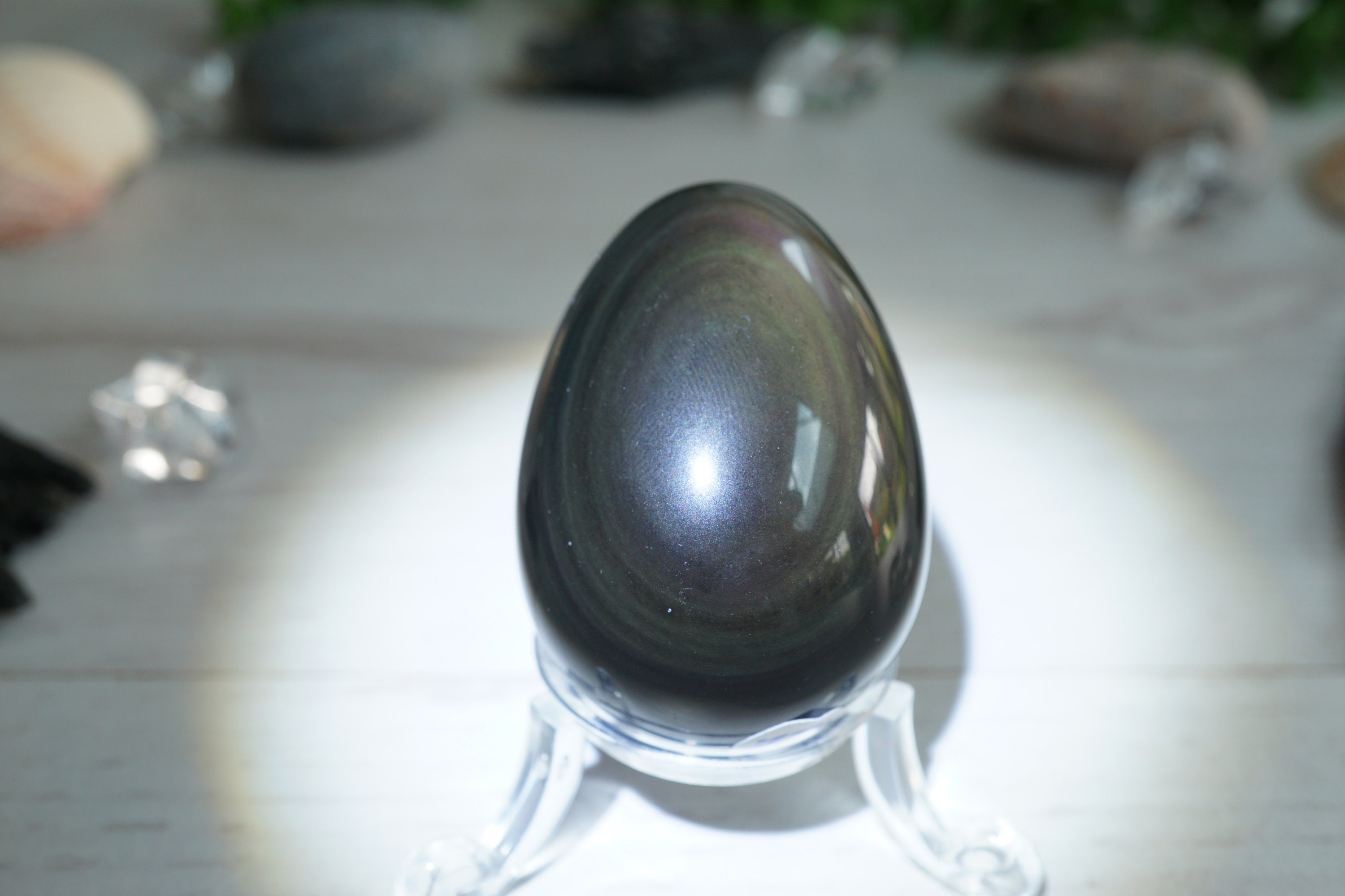 Huevo de obsidiana arco iris obsidiana arco iris natural | Etsy