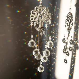 Tree of Life Suncatcher Crystal Prism Ball Window Decor - Etsy UK