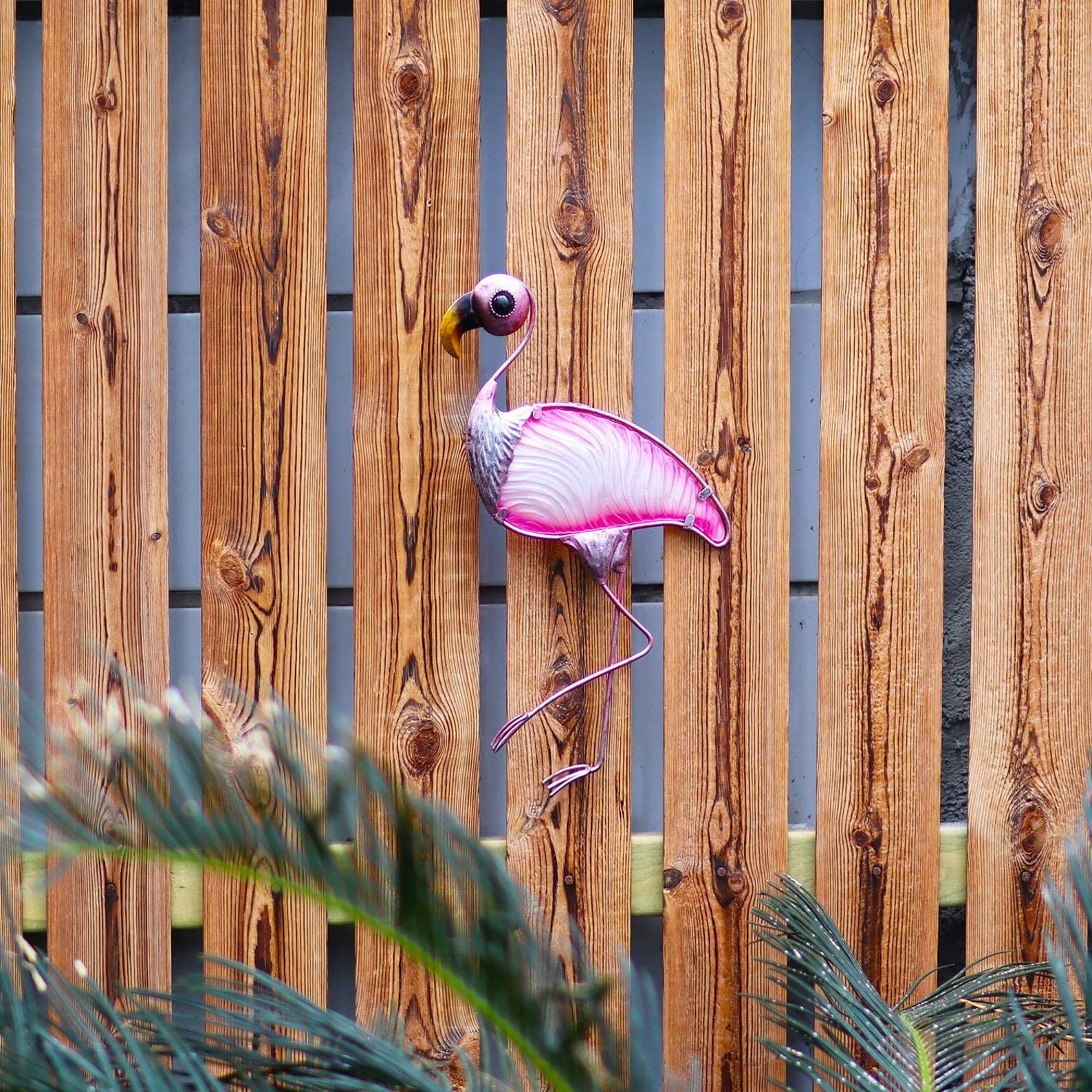 Flamingo Glass/Metal Wall Art Indoor Outdoor Decoration Etsy