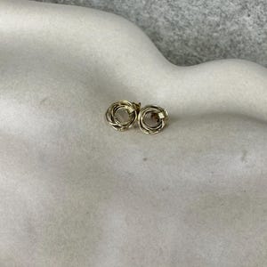Archive minimalist gold plated silver wired stud earrings