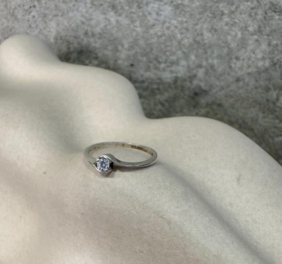 Vintage Small Silver Stackable ring in size 48 | … - image 1