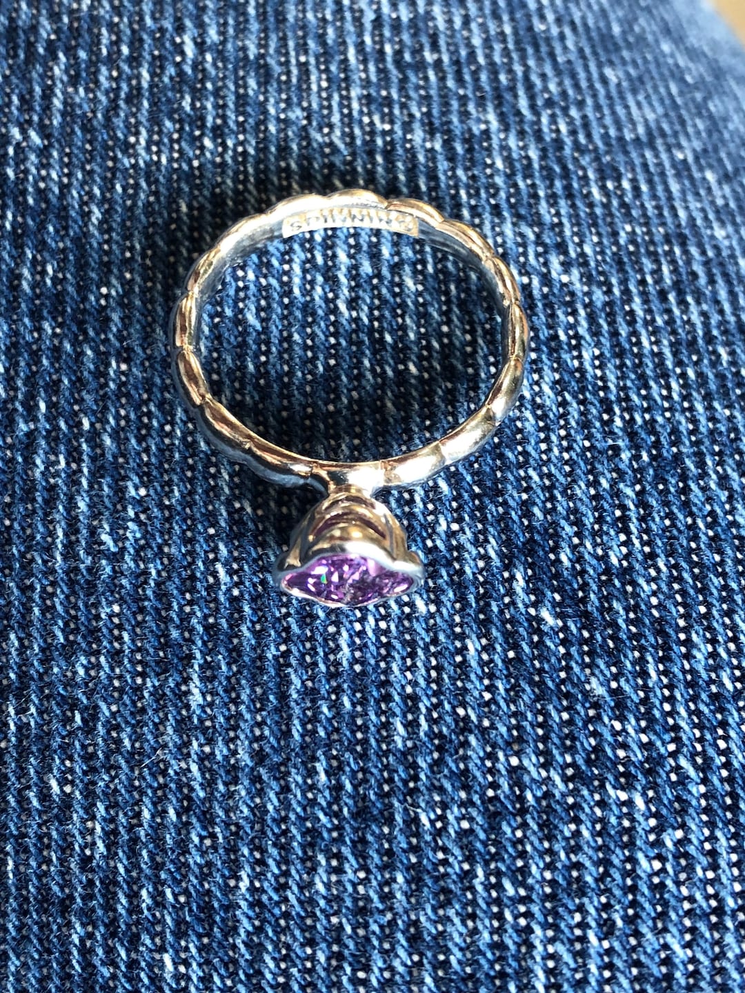 Spinning Denmark Silver Stacking Ring Size Xs 51 Etsy