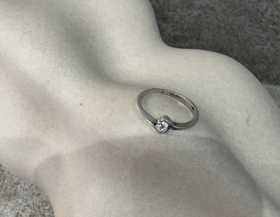 Vintage Small Silver Stackable ring in size 48 | … - image 5