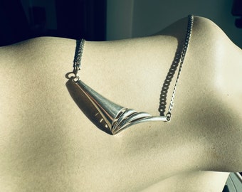 Danish design Vintage Silver Modern Pendant Necklace