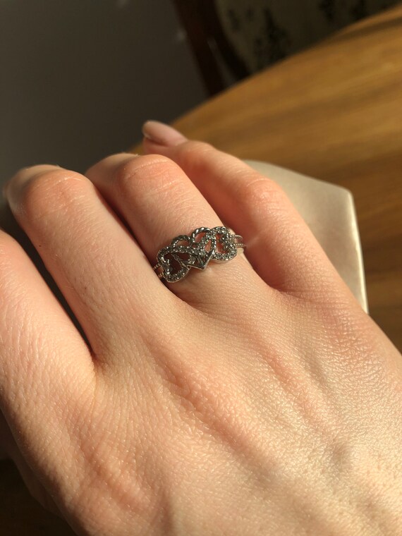 Bague en argent a trois c urs de 17 3 mm Etsy France