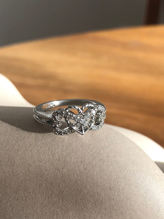 Bague en argent a trois c urs de 17 3 mm Etsy France