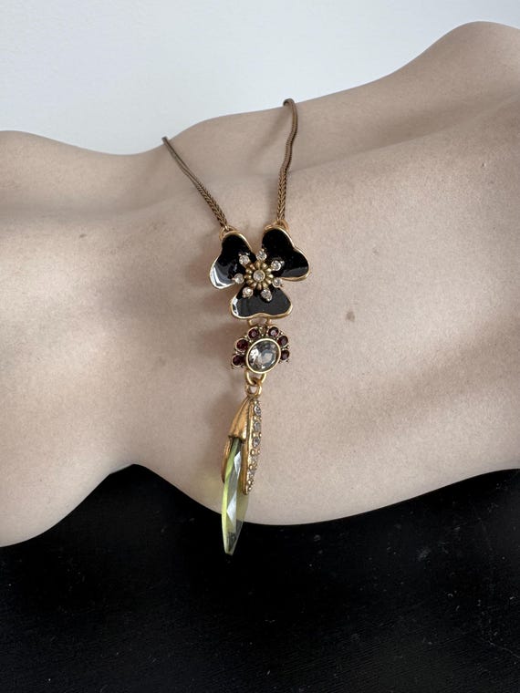 Retired Danish Flower Pilgrim Pendant Necklace