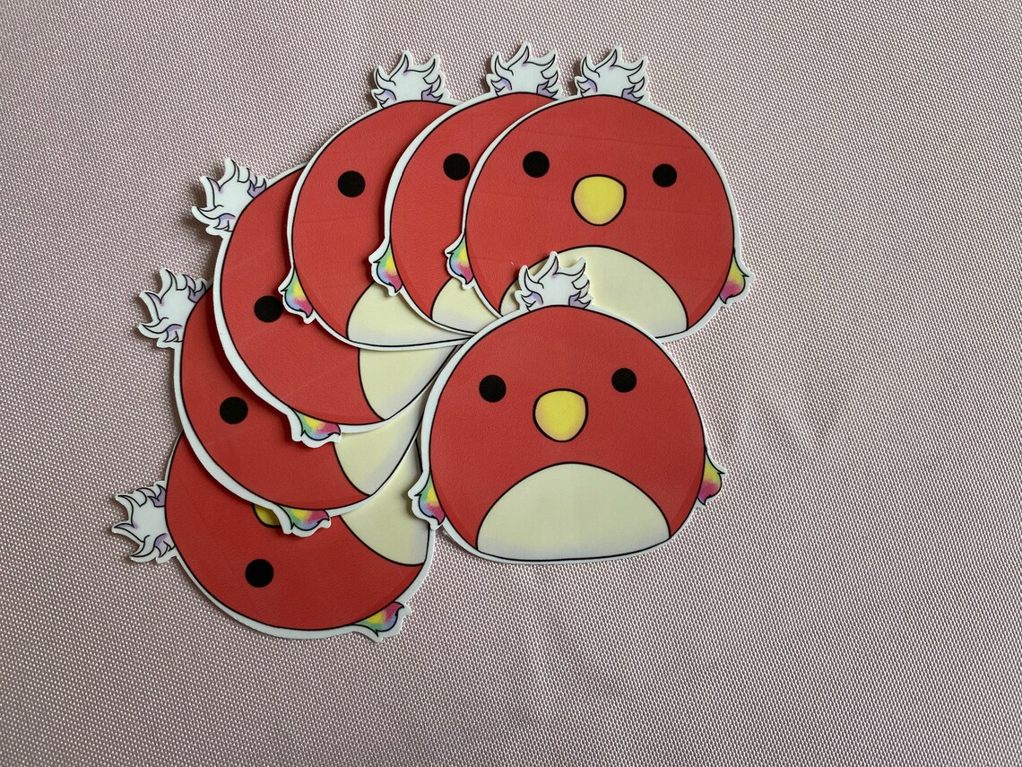 Paco The Red Bird Squishmallow Glossy Sticker | Etsy