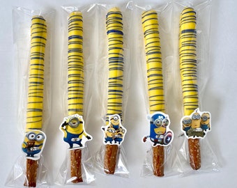 Minions Chocolate Pretzel Rods - Dozen (12)