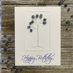 September Birthstone Birthday Card / Sapphire Birthstone Card / Crystal Tree Card / Zodiac Birthday Card / Special Occasion Card