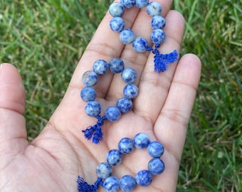 Sodalite Finger Mala / 9 Bead Mala / Worry Beads / Fidget Beads / Travel Mala