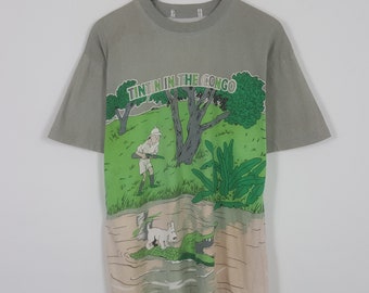 Vintage Tintin In The Congo Tshirt
