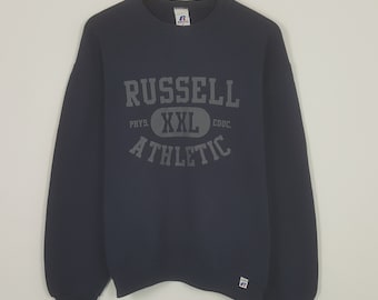 Vintage 90s Russell Athletic Plain Black Sweatshirt Xlarge Russell