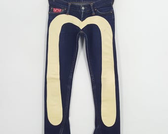 Vintage Evisu Japan Selvedge Custom Art Daicock Women Denim Jeans