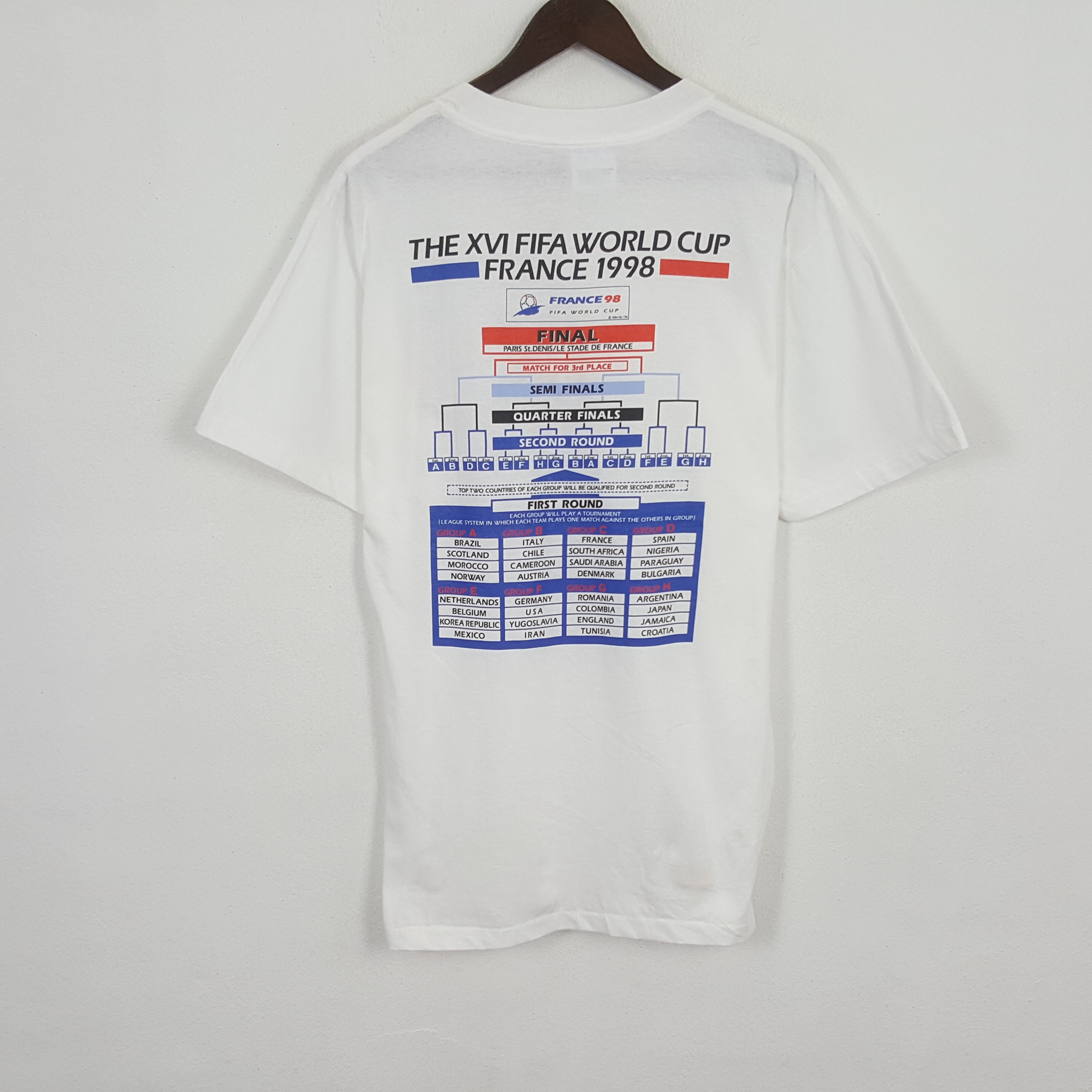 Vintage the XVI World Cup France 1998 Tshirt - Etsy