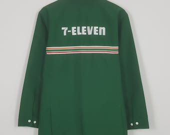 Giacca uniforme vintage 7 Eleven con cerniera