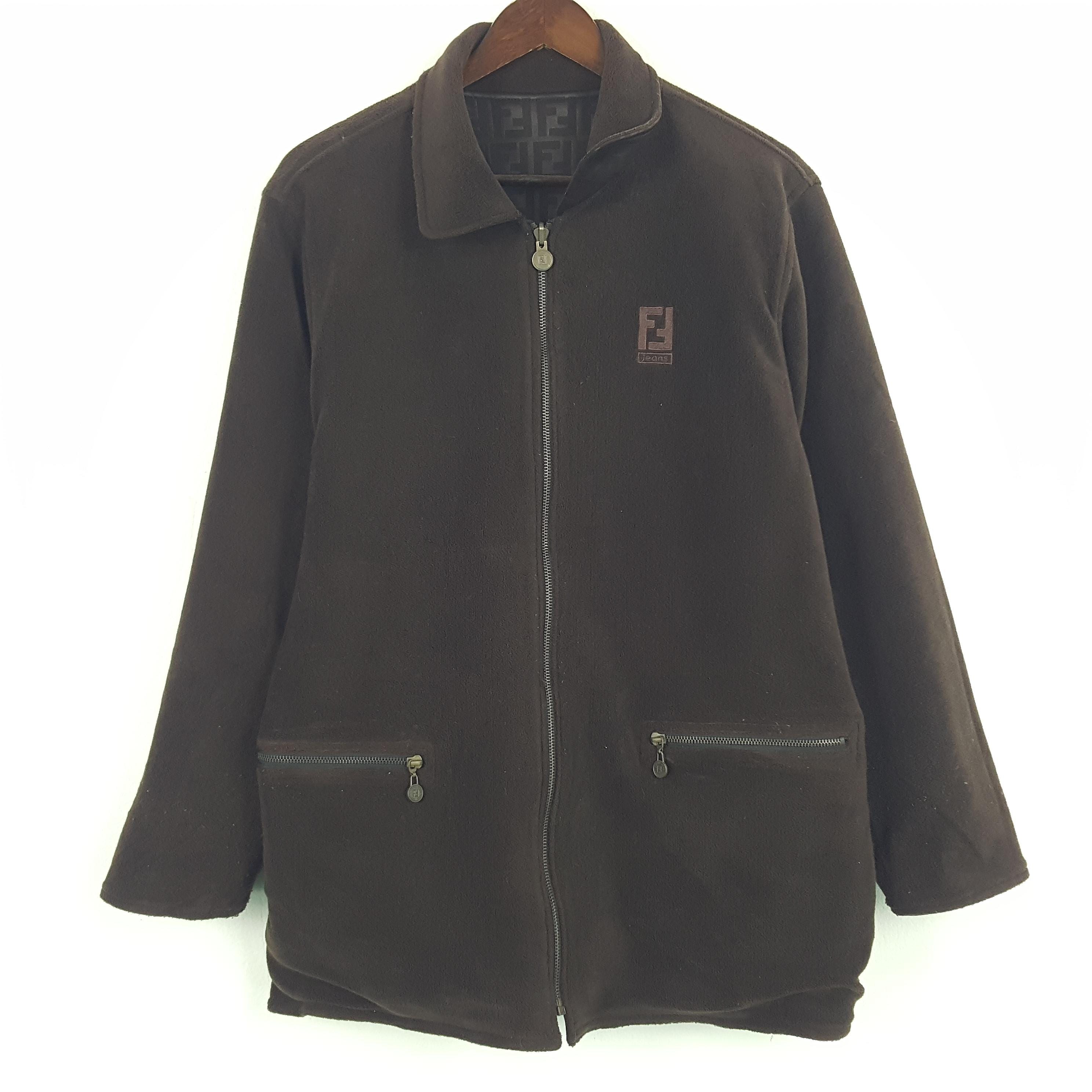 Vintage Fendi Italy Reversible Zipper Big Logo Jacket - Etsy