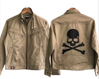 Vin DICKIES Custom Art Skull Design Bikers Jacket Etsy