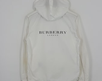 Chaqueta con capucha y cremallera de poliéster con etiqueta azul personalizada de Burberry London para mujer