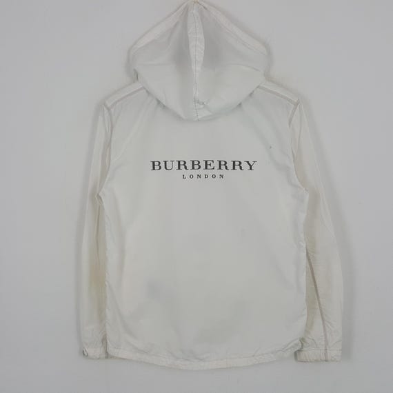 Burberry London, Vintage Burberry London Blue Label Custom Spell Out Polyester Women Zipper Jacket Hoodie