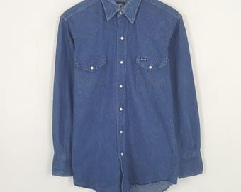 Vintage Wrangler denim overhemd met knopen