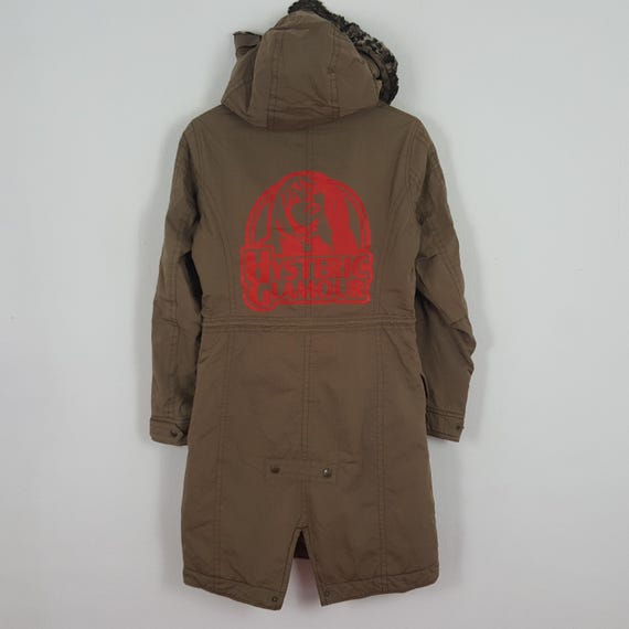 Hysteric Glamour, Vintage Hysteric Glamour Japanese Custom Art Logo Windbreaker Parka Jacket With Hoodie