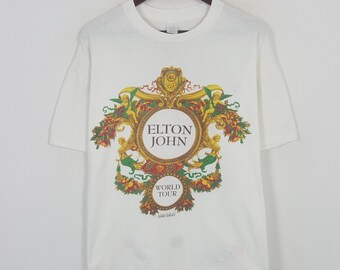 Vintage 90s Elton John Gianni Versace World Tour/ L Size / Made in