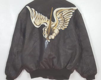 Vintage zeldzame leren bomberjack van Avirex