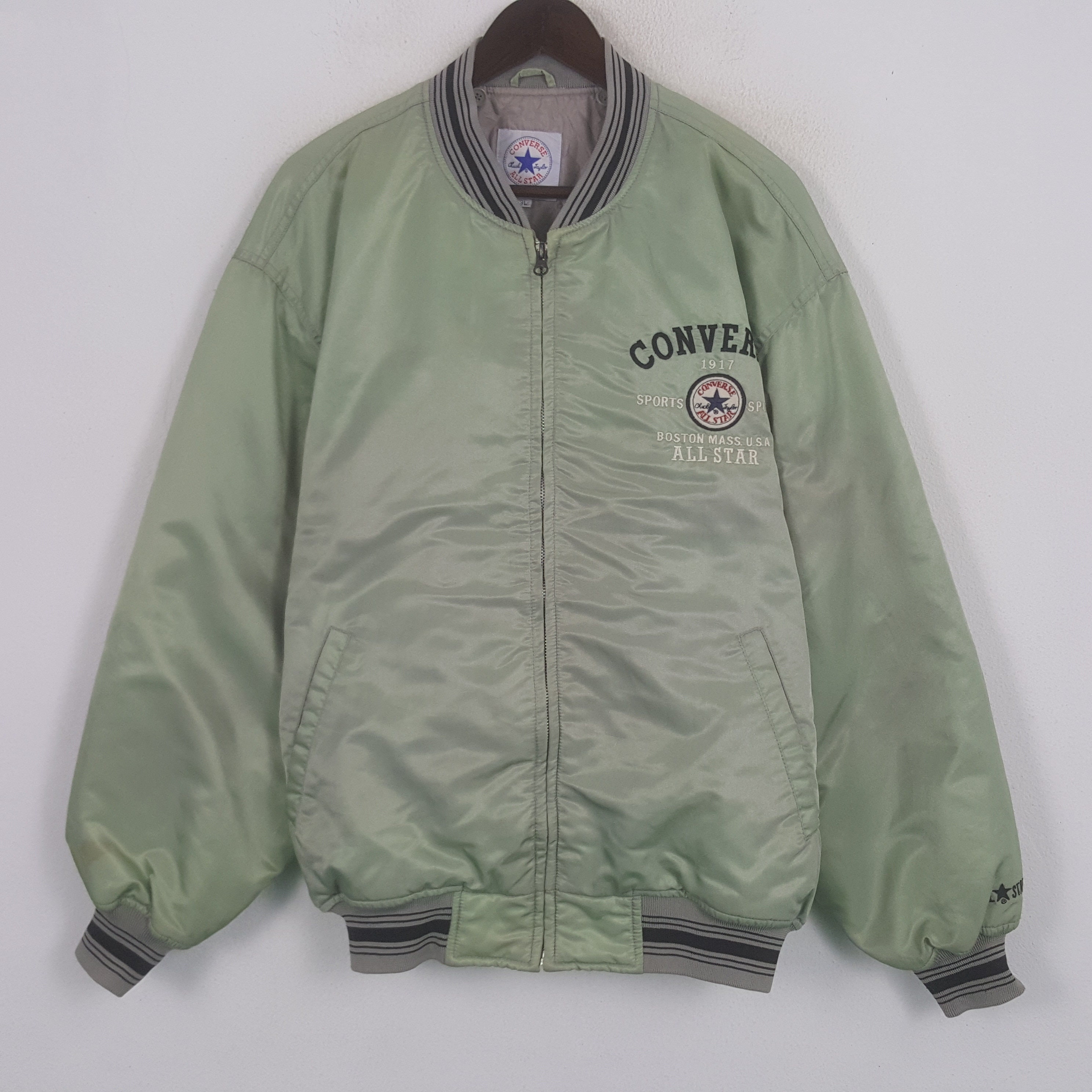 Vintage Converse All Star Bomber Jacket - Etsy Vintage Converse All Star Bomber Jacket - Etsy