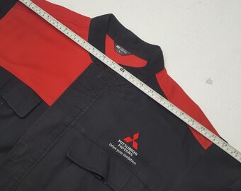 Vintage Mitsubishi Motors Worker Racing Coverall Jumpsuit Jacket