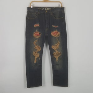 Vintage Ed Hardy Tiger Distressed Style Denim Jeans