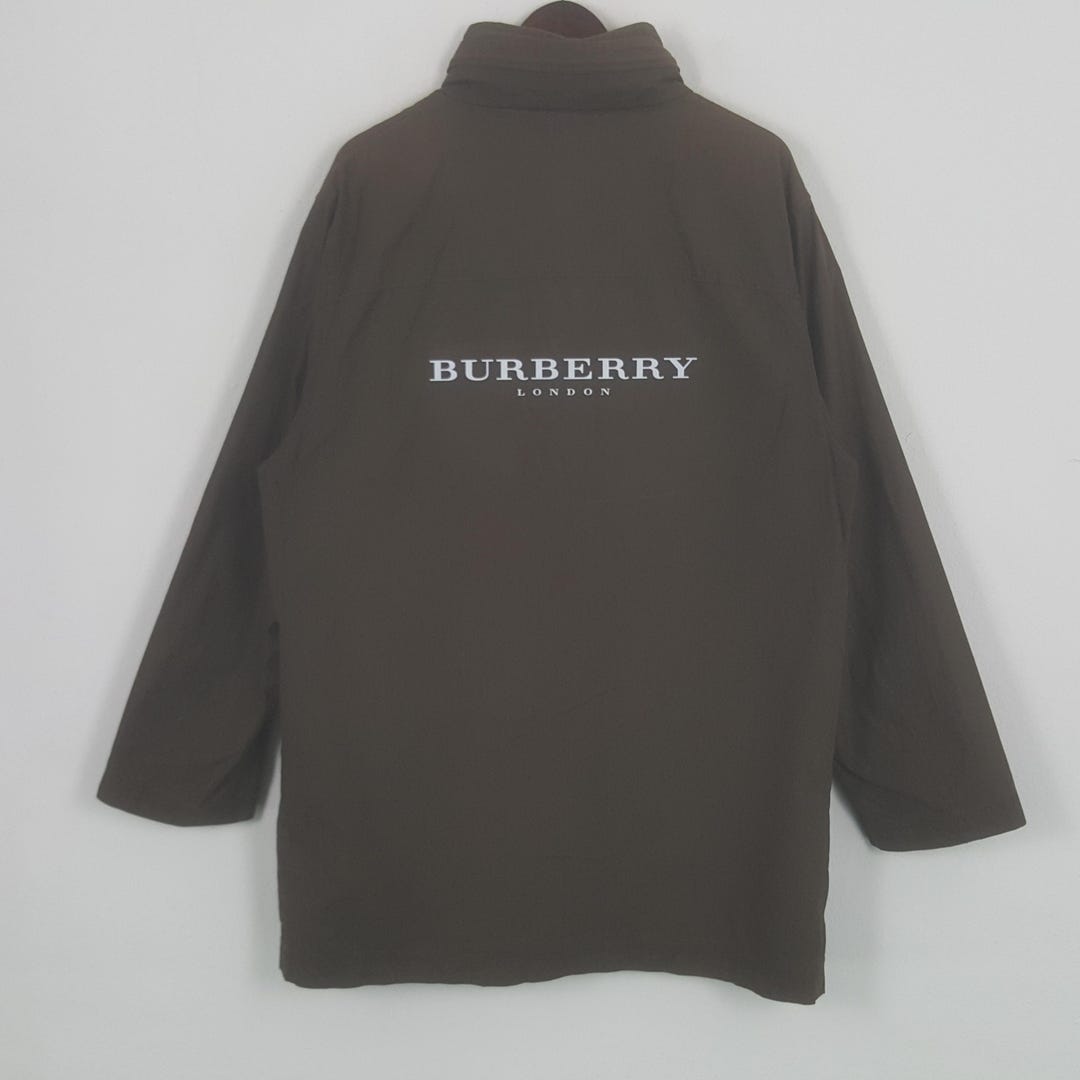 Vintage Burberry London Zipper Custom Art Logo Long Jacket - Etsy