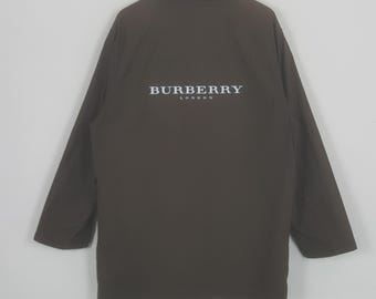 Vintage Burberry London Zipper Custom Art Logo Long Jacket - Etsy