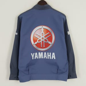 Chaqueta deportiva vintage japonesa Yamaha Racing Custom Art con logotipo grande