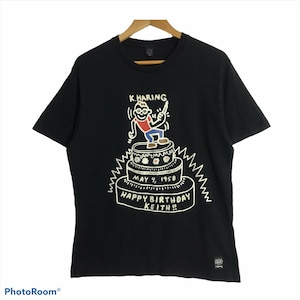 Vintage Keith Haring Happy Birthday Design T-shirt