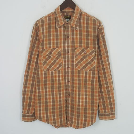 Sugar Cane, Vintage Sugar Cane Flannel Worker Button Up Shirt