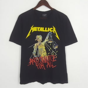 Vintage Metallica And Justice For All Metal Rock Band Tshirt