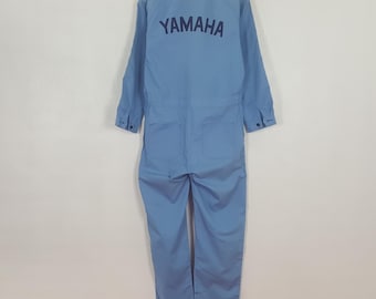 Vintage 90s Yamaha Racing Team Japan Coverall Blue Jumpsuit Pit