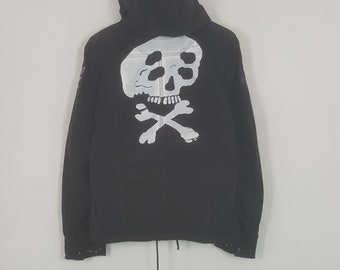 Vintage Von Dutch Custom Skull Art Zipper Sweater Jacket