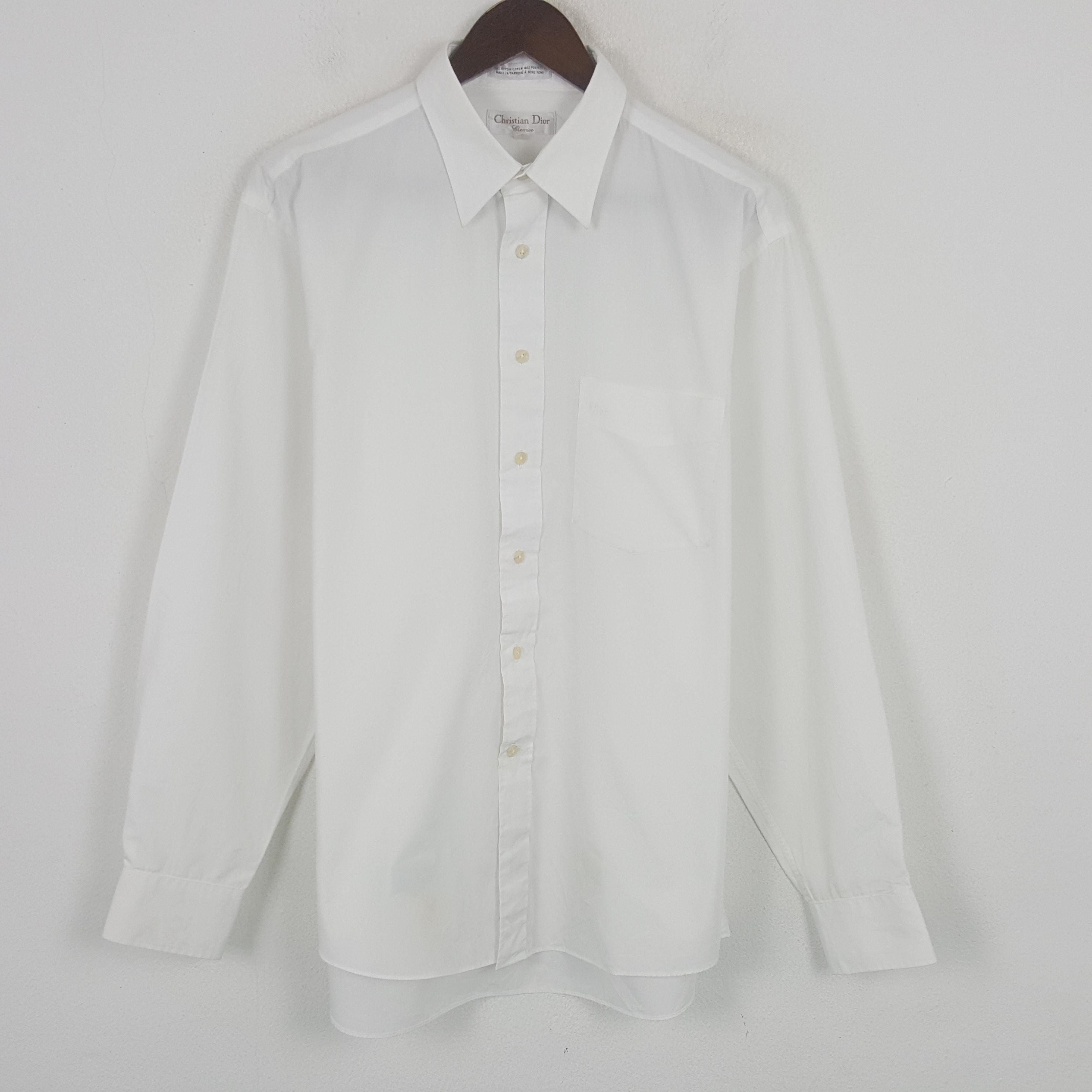 Dior Chemise Camisa Christian Dior Blanca Camisa Blanca Lisa Con