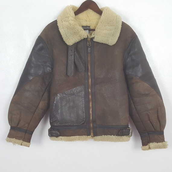 Vintage AVIREX LIMITED X B-3 Flight Bomber Sheepskin Leather