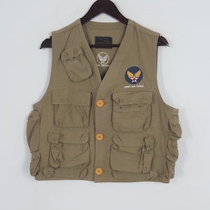 Vintage Army Air Force Military Utility Vest Tactical