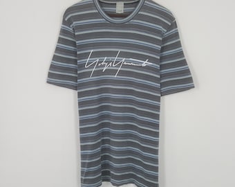 Vintage Yohji Yamamoto Custom Art Signature Striped Tshirt