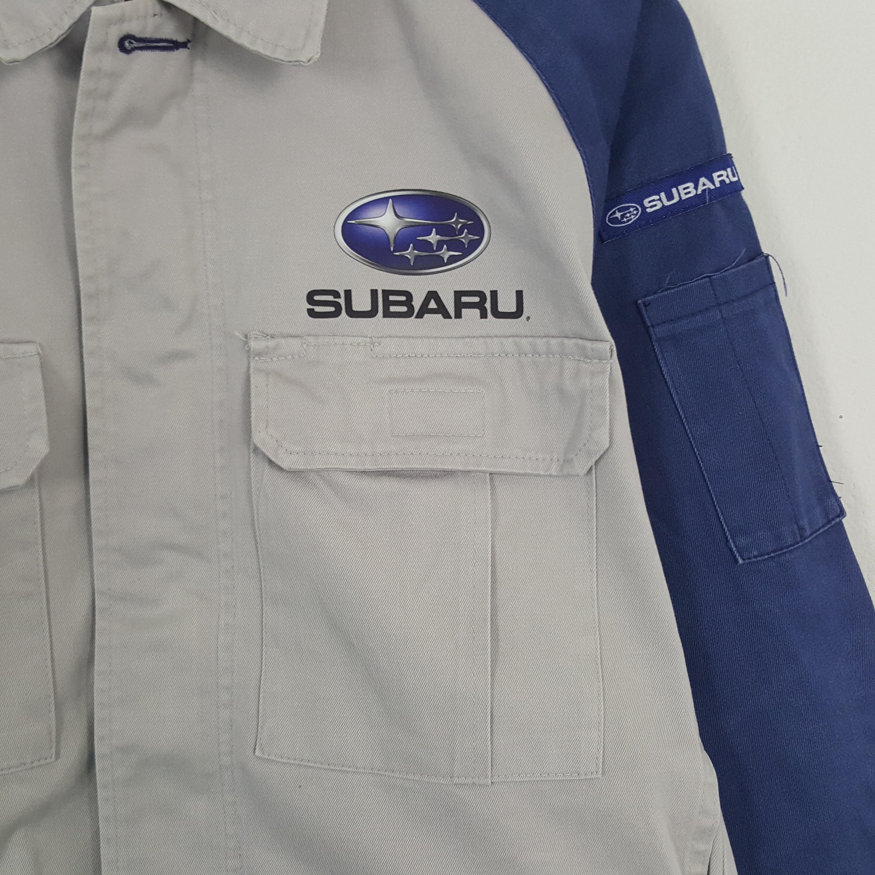 Vintage Subaru Racing Sport Custom Zipper Uniform Worker Jacket