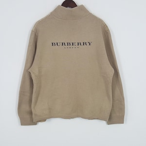 Vintage Burberry London Wool Custom Art Zipper Nova Check Inside Jacket